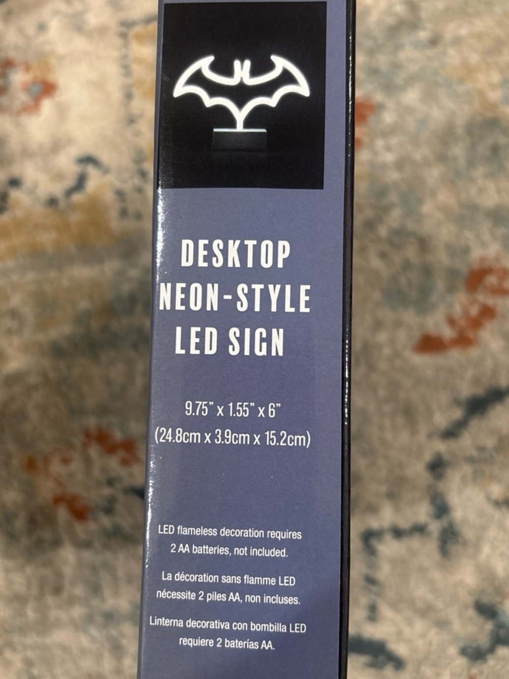 Desktop Neon-Style LED Bat Sign - White - Picture 2 of 4